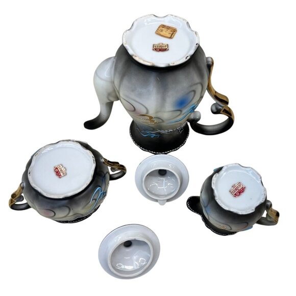 Vintage FW Woolworth Co Ucagco Dragonware Teapot Creamer and Sugar - Picture 5 of 13